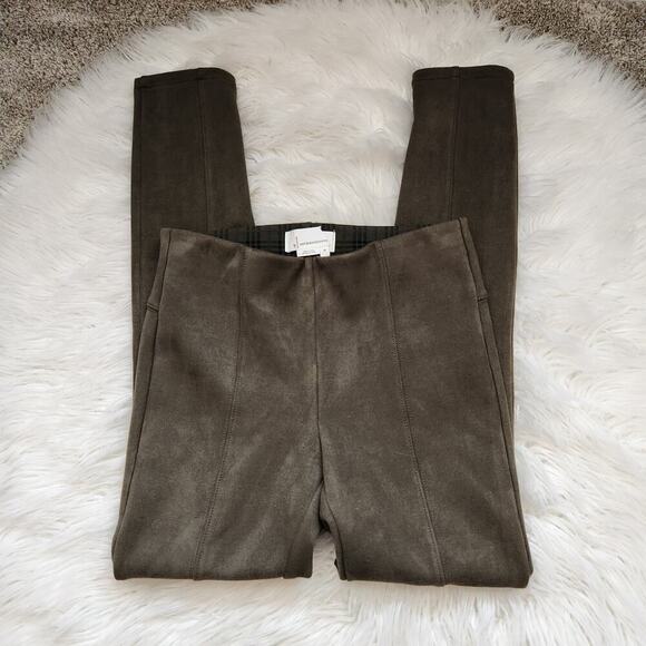 Anthropologie Size 26 Green Faux Suede Pull On Skinny Pants - Picture 5 of 14
